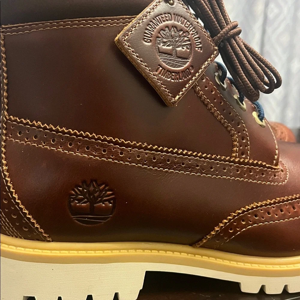 Timberland 6” Premium Waterproof Brogue Boots new brown Mens Size 8